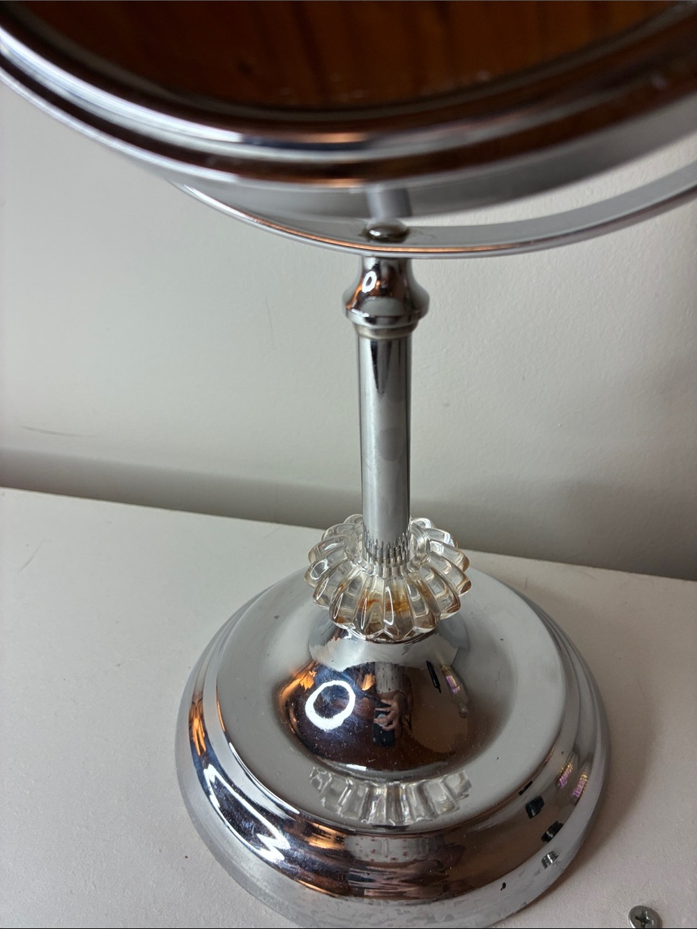 Vintage Style Silver Round Vanity Mirror Chrome Makeup Mirror - Picture 7 of 11